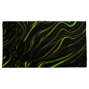 Funda De Cojín Césped dorado, rastros largos de color verde ondul