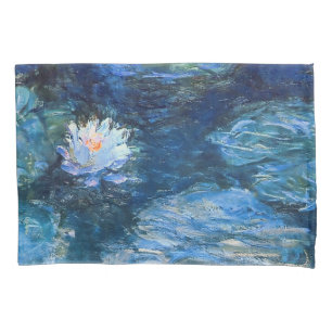 Funda De Cojín Charca del lirio de agua en el Bello Artes azul de