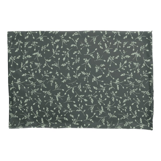 Funda De Cojín Charcoal Black Modern Farmhouse Daisy Buds Pattern (Anverso)