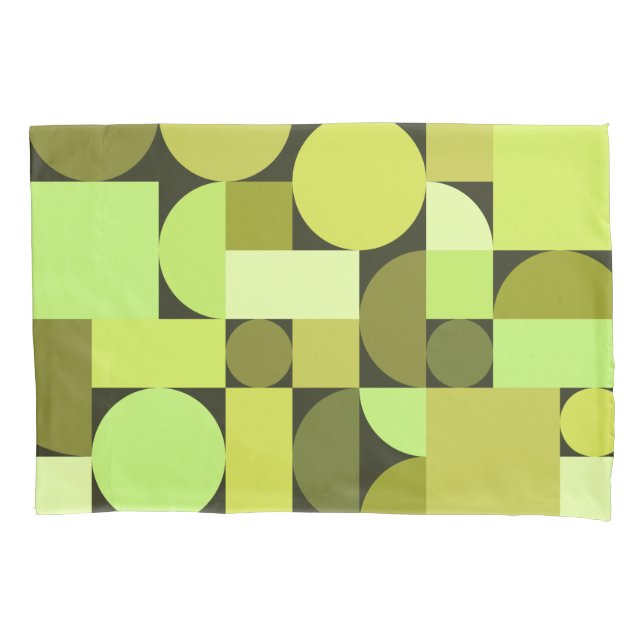 Funda De Cojín Chartreuse Geométrica Moderna de Medid Century (Anverso)