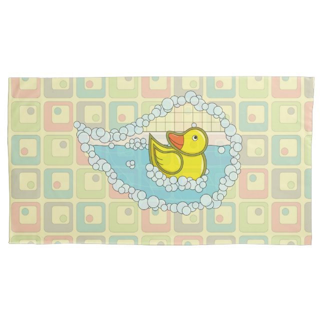 Funda de cojín Chaucer el Pato de Goma (Anverso)