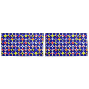 Funda De Cojín Checkered Nautical Signal Flags Navy Blue