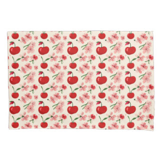 Funda De Cojín Cherries And Pink Blossoms
