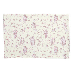 Funda De Cojín Cherub Cupido Angels Pink Floral Toile