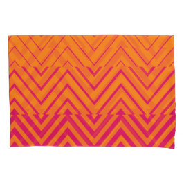 Funda De Cojín Chevron Ombre Stencil | naranja rosa caliente