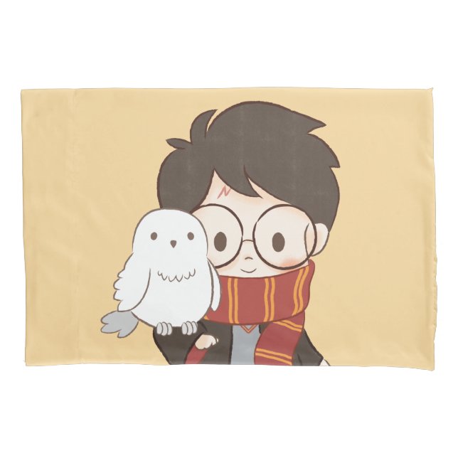Funda De Cojín Chibi HARRY POTTER™ y Hedwig (Anverso)