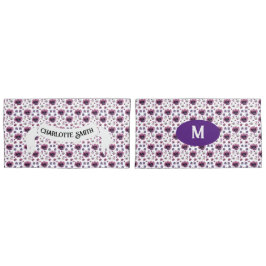 Funda De Cojín chic floral foliage purple blooming flowers