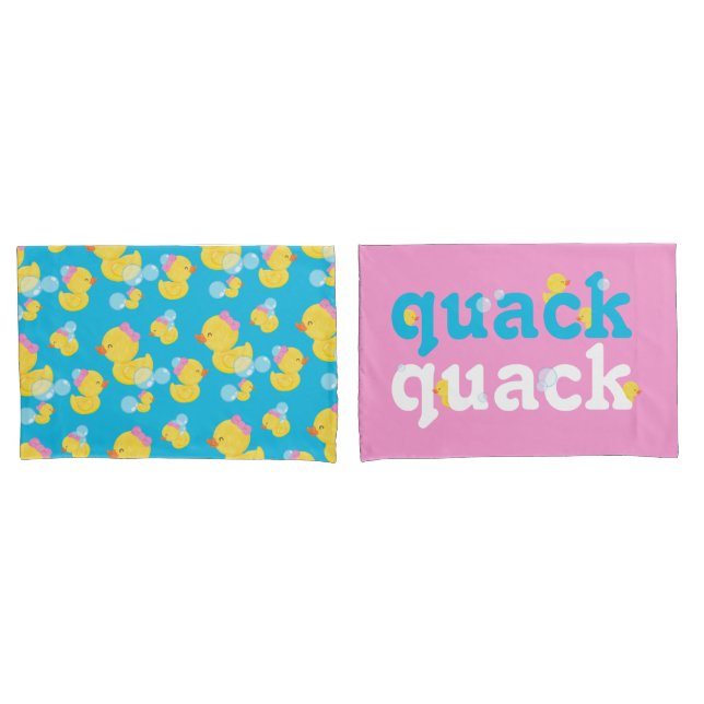 Funda De Cojín Chica Acuarela Rubber Duck Pillowcase Set (Anverso - Set)