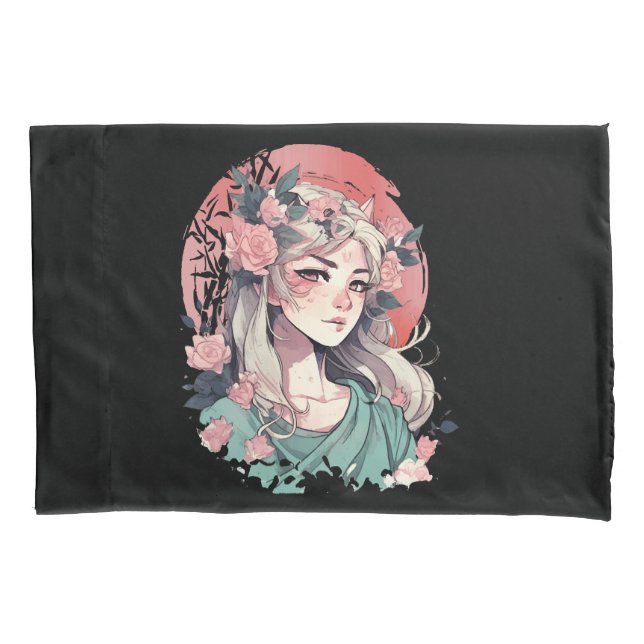 Funda De Cojín Chica Anime Bonita (Anverso)