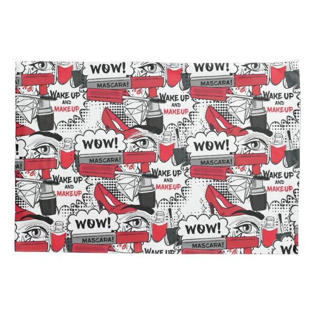 Funda De Cojín Chica de maquillaje lindo - Belleza kawaii y moda  (Reverso)