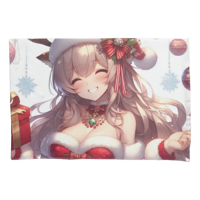 Funda De Cojín Chica de Navidades de anime (Anverso)