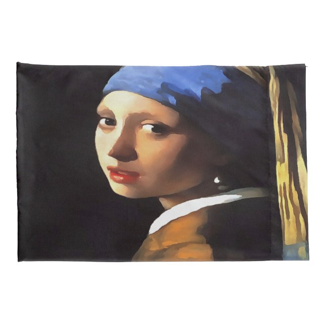Funda De Cojín Chica de Perla tras Johannes Vermeer (Reverso-derecho)