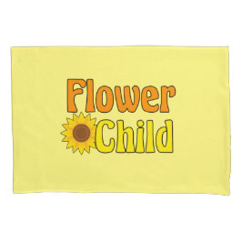 Funda De Cojín Chica hippie amarillo para niños de flores