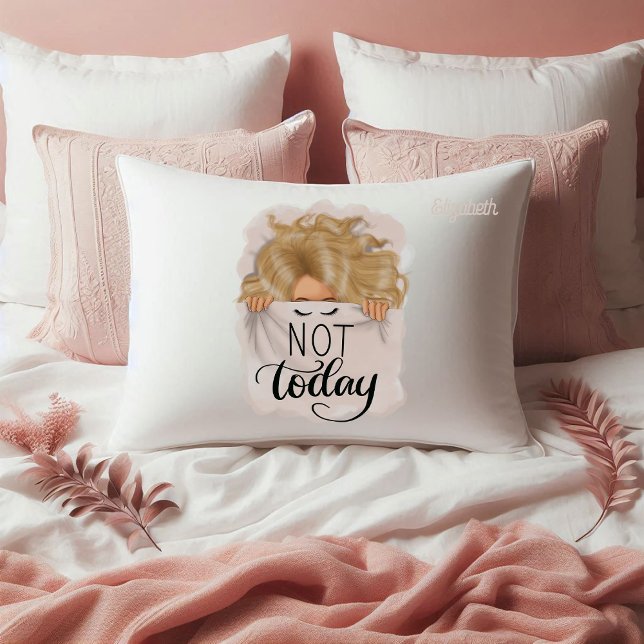 Funda De Cojín Chica rubio poder joven mujer rubia somnolienta (Blonde Girl Power Sleepy Young Blonde Woman Pillow Case)