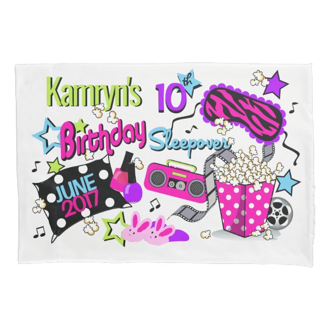 Funda De Cojín Chica Sleepover Pillowcase Fiesta de madera (Anverso)