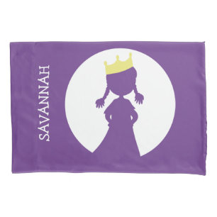 Funda De Cojín Chicas de Silhouette Princesas Púrpuras Personaliz