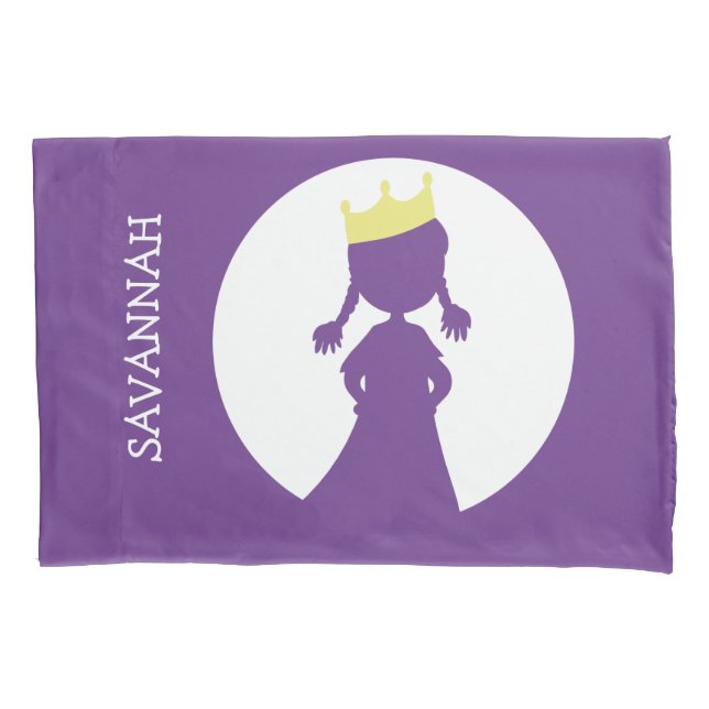 Funda De Cojín Chicas de Silhouette Princesas Púrpuras Personaliz (Anverso)