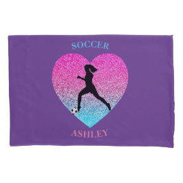 Funda De Cojín Chicas Futbol Personalizado Púrpura