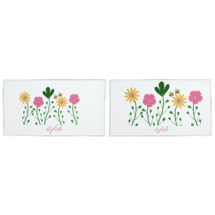 Funda De Cojín Chicas Personalizares florales de primavera y vera