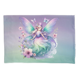 Funda De Cojín Chicas Princesas de la Mariposa Verde Púrpura