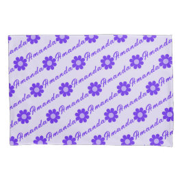 Funda De Cojín Chicas Simple Purple Flowered Pillowcase