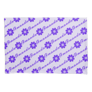 Funda De Cojín Chicas Simple Purple Flowered Pillowcase