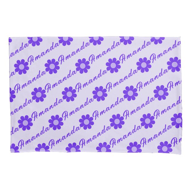 Funda De Cojín Chicas Simple Purple Flowered Pillowcase (Anverso)