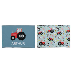 Funda De Cojín Chicos Tractor Animal de Granja Cuta Denominar Ni
