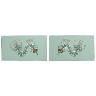 Funda De Cojín Chimera - Causas de almohada del Rey del Pavo Real