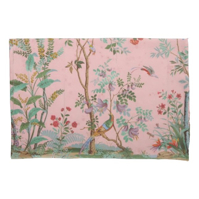 Funda De Cojín Chinoiserie rosa (Anverso)