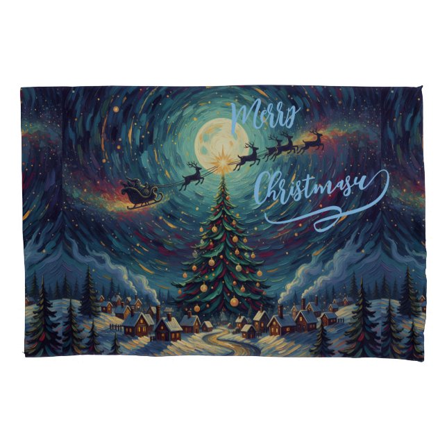 Funda De Cojín Christmas Pillowcase Standard 20x30 Starry Night (Anverso)