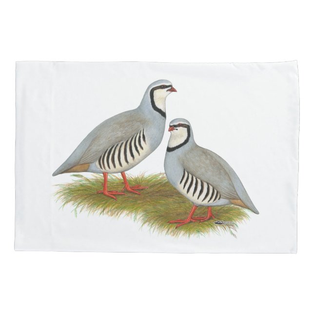 Funda De Cojín Chukar Partridge Pair (Reverso)