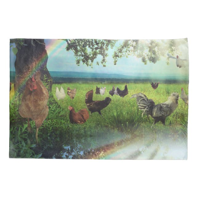 Funda De Cojín Cielo del pollo (Reverso)