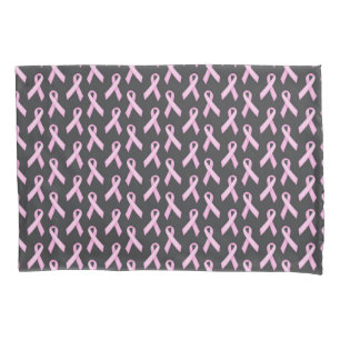 Funda De Cojín Cinta rosa sobre negro - Concienciación sobre el c
