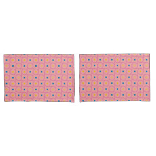 Funda De Cojín Círculo de entrelazado rosado moderno de mediados