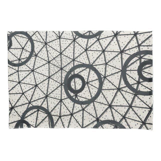 Funda De Cojín Círculos abstractos de blanco y negro (Anverso)