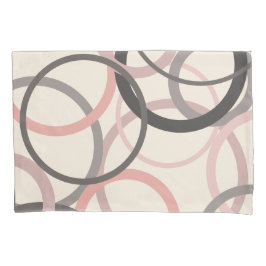 Funda De Cojín Círculos rosados y grises