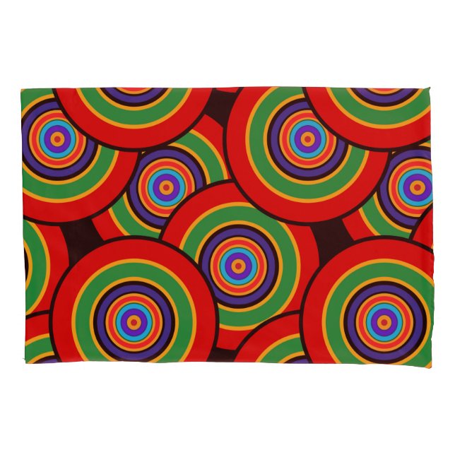 Funda De Cojín Círculos y anillos retro (Anverso)