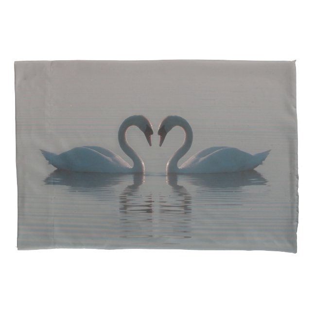 Funda De Cojín Cisnes Azules Deben Ser Amor (Anverso)