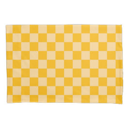 Funda De Cojín Citrus cream checkered board pattern