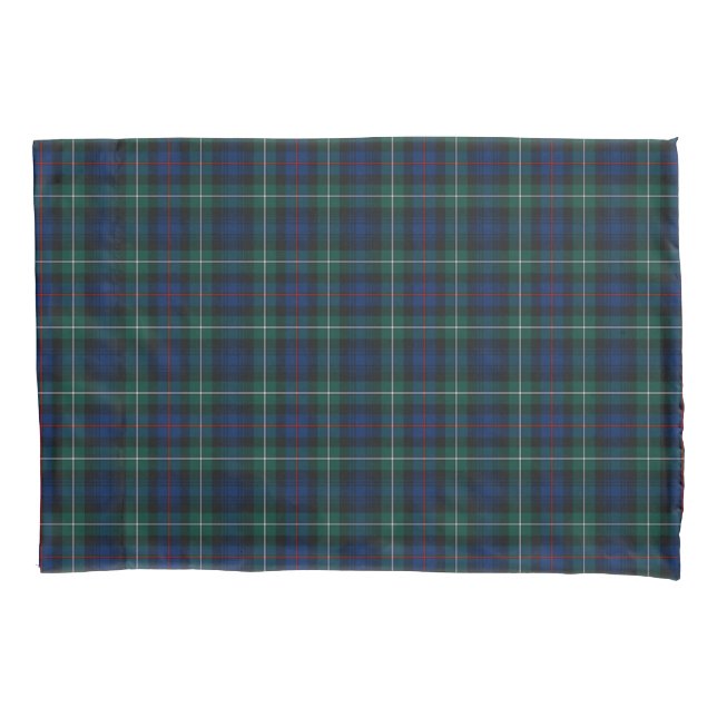 Funda De Cojín Clan Mackenzie Blue y Green Scottish Plaid (Anverso)