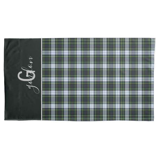 Funda De Cojín Clan Monogramado Gordon Vestido Patrón Tartan Plai (Anverso)