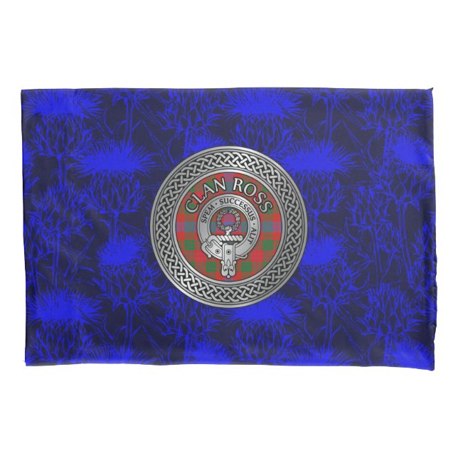 Funda De Cojín Clan Ross Escudo y Tartan Knot (Anverso)