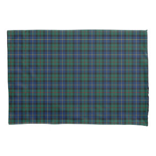Funda De Cojín Clan tela escocesa escocesa verde y azul de