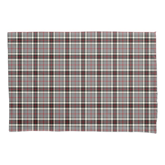 Funda De Cojín Clan Thompson Gray y Red Scottish Tartán (Anverso)