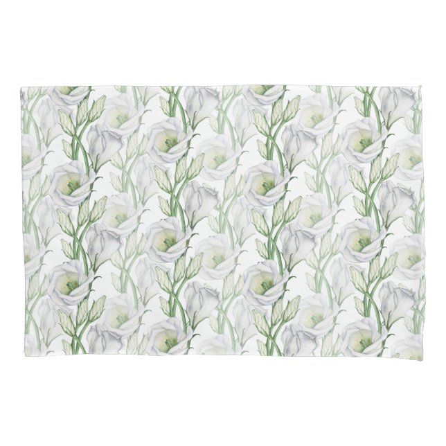 Funda De Cojín Clásico bohemio blanco floral cómodo (Anverso)