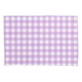Funda De Cojín Clásico Gingham Check Plaid Pattern Lilac