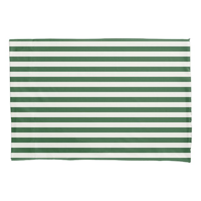 Funda De Cojín Clásico Rayas Verde Profundo (Anverso)