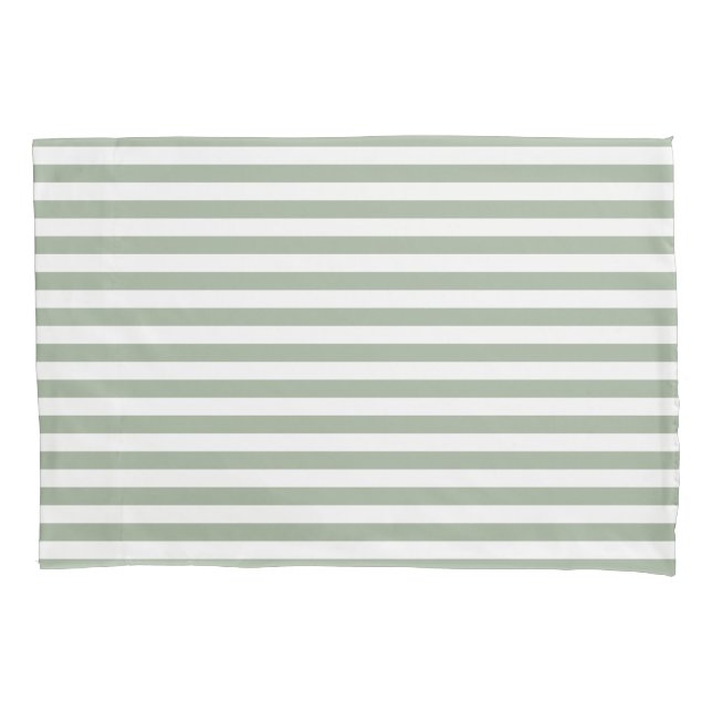 Funda De Cojín Clásico Stripes Sage Green (Anverso)