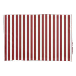 Funda De Cojín Classic Modern Striped Deep Red and White